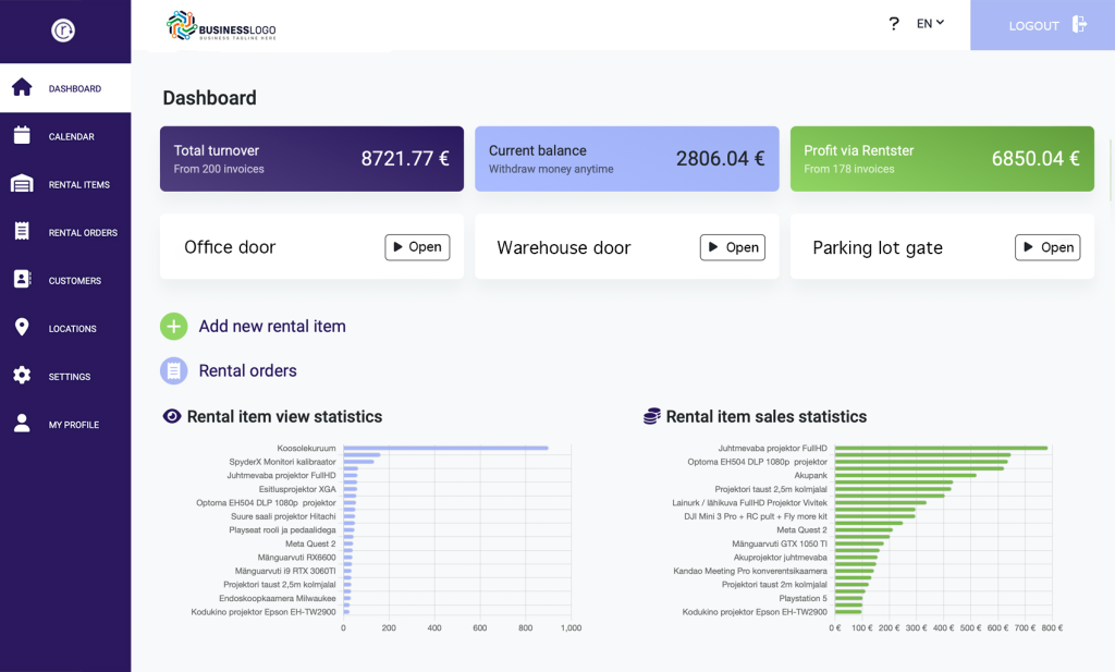 Renster user interface